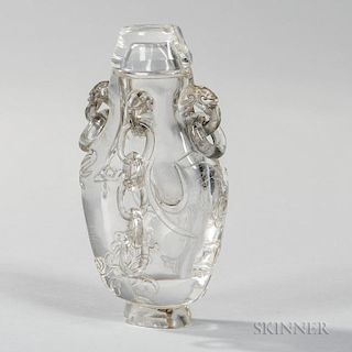 Carved Rock Crystal Covered Vase 水晶石雕花瓶