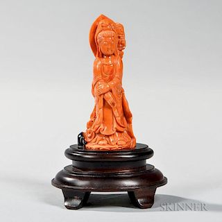 Coral Carving of Guanyin 珊瑚雕观音像
