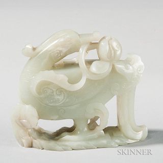 Jade Carving of a Mythical Bird 玉雕神话鸟