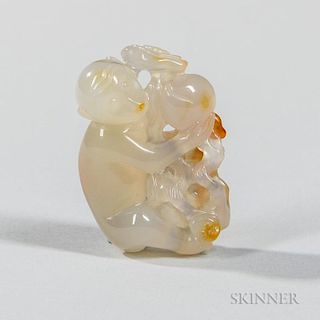 Agate Carving of a Monkey 玛瑙猴雕