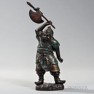 Bronze Cloisonne-enameled Figure of Guan Yu 铜制景泰蓝釉观音像