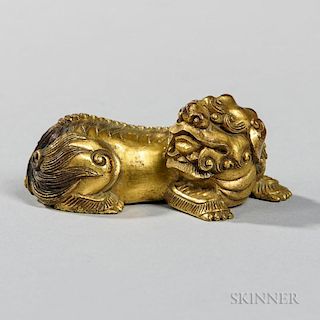 Small Gilt-bronze Shishi 镀铜小狮子