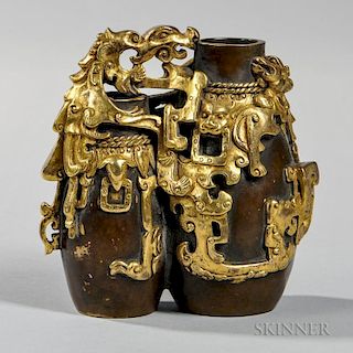 Parcel-gilt Bronze Vase 镀金铜瓶