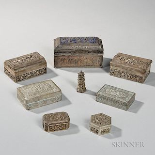 Eight Silver and Silver-plated Items 八个银器和银盘