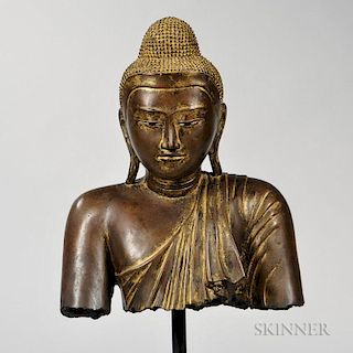 Gilt-bronze Bust of Buddha 泰国镀金铜佛像头