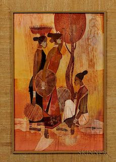 Seah Kim Joo (b. 1939), Batik Painting 佘金裕（1939出生）新加坡蜡染画
