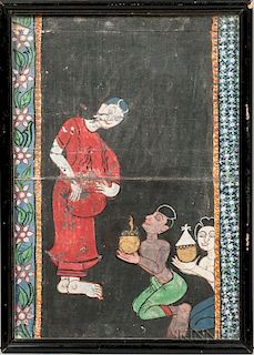 Manuscript Painting Depicting a Woman 柬埔寨手绘作品