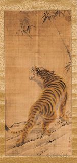 Hanging Scroll Depicting a Tiger 日本画 立轴 - 虎