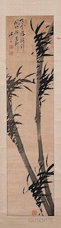 Hanging Scroll Depicting Bamboo in the Wind 韩国画 立轴 - 竹子