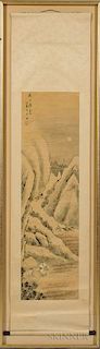 Framed Hanging Scroll Depicting a Landscape 中国山水画