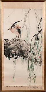 Painting Depicting a Heron 中国画 - 仙鹤图