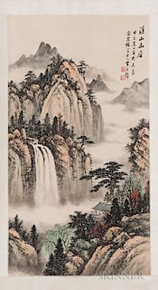 Hanging Scroll Depicting a Landscape 中国画 立轴 - 山水