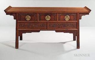 Three-drawer Hardwood Altar Coffer 硬木三屉桌