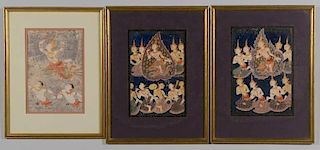 3 Framed Tibetan Thangkas