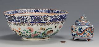 Chinese porcelain bowl and censer