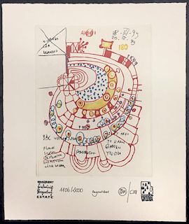 Hundertwasser, Friedensreich, Austrian 1928-2000,"Doodles" ,Book #08813