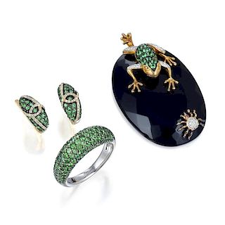 A Set of Tsavorite Garnet Jewelry