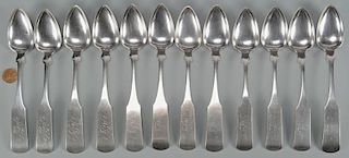 12 Bell Coin Silver Spoons, Knoxville