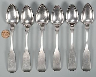 6 Knoxville Coin Silver Spoons, Hope