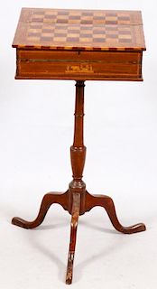SHERATON INLAID GAMES TABLE LATE 18TH/EARLY 19TH C.