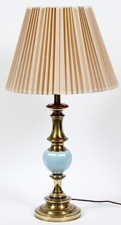 STIFFEL BRASS AND CERAMIC LAMP