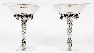 GEORG JENSEN STERLING COMPOTES 1925-1932 PAIR