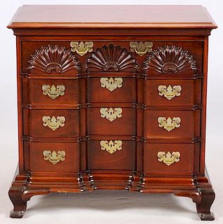 CHIPPENDALE STYLE MAHOGANY 4 DRAWER CHEST
