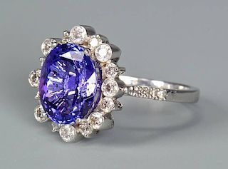 18k Tanzanite and Diamond Ring