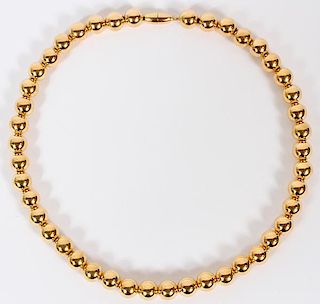 8.5MM 14KT YELLOW GOLD BEADED NECKLACE