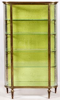 FRENCH STYLE BRASS CURIO CABINET