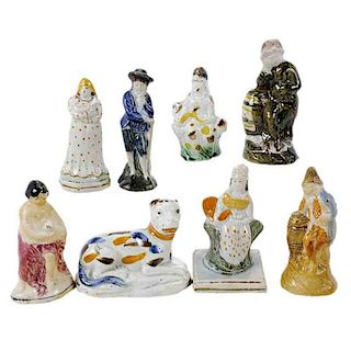 Group of Eight Staffordshire Figurines