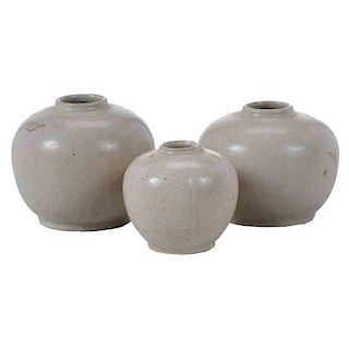 Three Hoi An Hoard Small Porcelain Jarlets