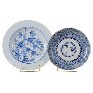 Two Asian Blue and White Dishes