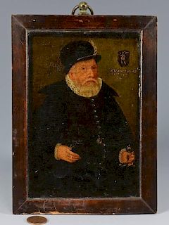 O/B portrait of man dated 1587