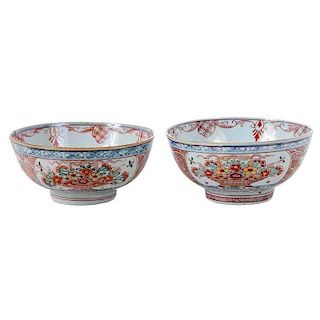 Pair Dutch Decorated Anhua Export Bowls