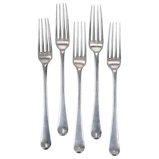 Set of 14 George III English Silver Forks