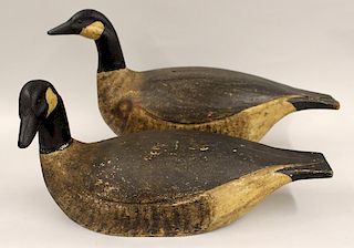 PAIR OF CANADA GEESE WOOD DECOYS