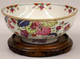 CHINESE EXPORT TOBACCO LEAF PUNCH BOWL