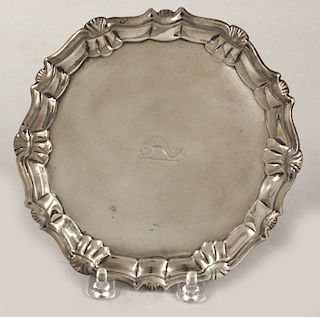 GEORGE II STERLING SILVER SMALL SALVER