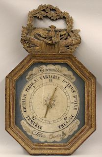FRENCH CARVED GILTWOOD BAROMETER