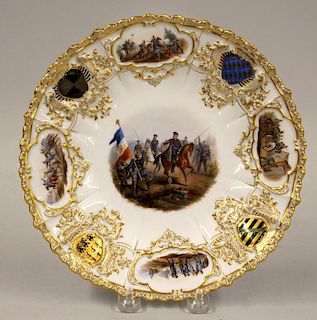 MEISSEN MILITARY/ARMORIAL CABINET PLATE