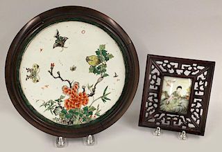 (on 2) CHINESE PORCELAIN PLAQUES
