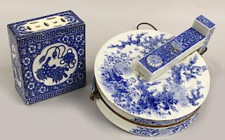 (on 2) CHINESE BLUE AND WHITE PORCELAINS