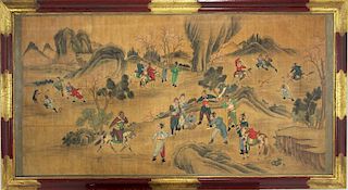LARGE CHINESE PAINTING ON SILK