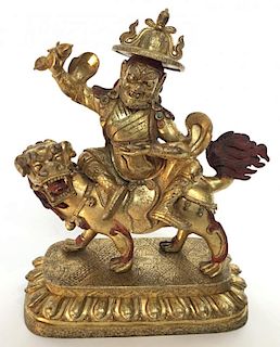 SINO/TIBETAN BUDDHIST GILT BRONZE  FIGURE
