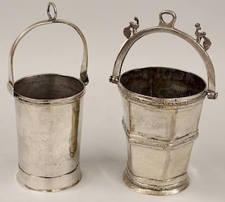 (on 2) SPANISH COLONIAL SILVER WATER BUCKETS
