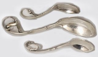 (on 3) GEORG JENSON SMALL SERVING SPOONS