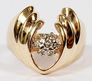 14KT YELLOW GOLD AND DIAMOND ENHANCED RING