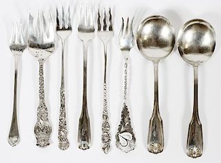 AMERICAN STERLING SEAFOOD FORKS AND SOUP SPOONS