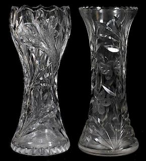 AMERICAN CUT GLASS VASES TWO